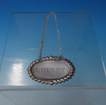 Gadroon by Unknown Sterling Silver Liquor Label "Sherry" #352 2 1/4" (#5047)