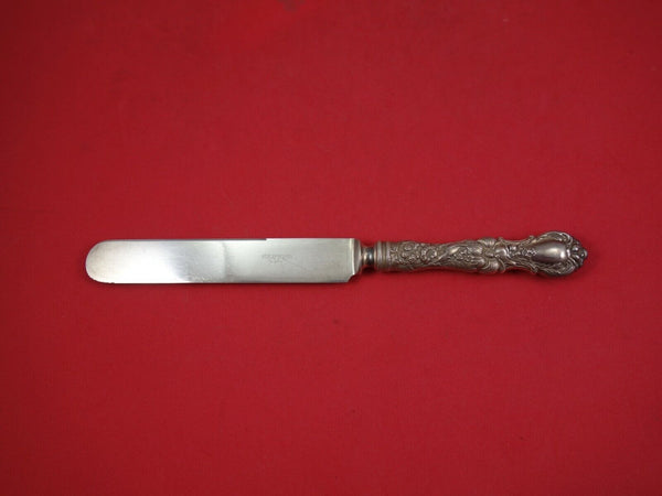 Floral by Wallace Plate Silverplate Dinner Knife Blunt Blade 9 3/8" Flatware