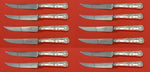 English King by Tiffany Sterling Silver Steak Knife Custom Set 12 pcs 8 1/2"