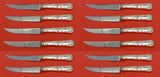 English King by Tiffany Sterling Silver Steak Knife Custom Set 12 pcs 8 1/2"