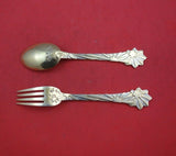 Christmas by A. Michelsen Sterling Silver Fork and Spoon Set 2pc 1910 Vermeil
