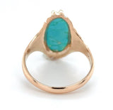 10k Rose Gold Arts and Crafts Genuine Natural Turquoise Ring Size 6 (#J6566)