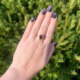10k Yellow and Rose Gold Red Synthetic Lab-Created Spinel Ring 10.25 (#J7086)