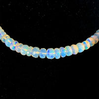 120 Carat Strand Genuine Natural Opal Beads 33.5" Long 14k Gold Clasp (#J6581)