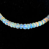 120 Carat Strand Genuine Natural Opal Beads 33.5" Long 14k Gold Clasp (#J6581)