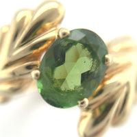 14k Yellow Gold Genuine Natural Peridot Leaf Bypass Ring Size 6.25 (#J6281)