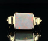 Retro 14k Yellow and White Gold 2.08 Carat Genuine Australian Opal Ring (#J7487)
