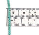Kingman Genuine Natural Turquoise 4mm Bead Strand Necklace 17" (#J6586b)