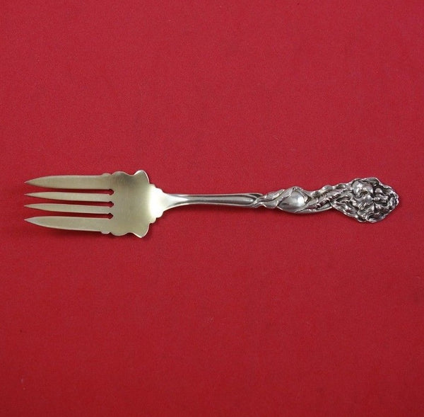 Chrysanthemum by Fessenden Sterling Silver Salad Fork Gold Washed 5 1/4"