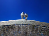 German 800 Silver Mesh Purse circa 1900 8.4 ozt Faux Sapphire Handle (#6174)