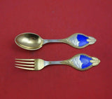 Christmas by A. Michelsen Sterling Silver Fork and Spoon Set 2pc 1913 Scenery