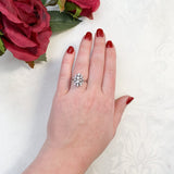 14k White Gold 1.12ct TW Genuine Natural Diamond Cocktail Ring Size 6 (#J7168)