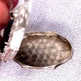 Platinum Genuine Natural Black Onyx and Diamond Pendant (#J5628)