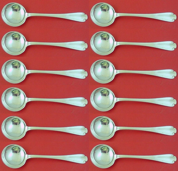 Flemish by Tiffany & Co. Sterling Silver Bouillon Soup Spoon Set of 12pcs 5 3/8"