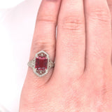 2.30ct Genuine Natural Garnet Filigree 10k White Gold Ring Jewelry (#J5774)