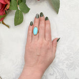 14k Rose Gold 6.59 Carat Genuine Natural Turquoise Ring Size 6 (#J7492)