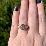 10k Yellow Gold Golden Lemon Genuine Quartz and Diamond Ring Size 7 (#J7085)