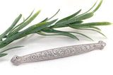 14k and Platinum 1ct TW Art Deco Brooch Bar Pin w/ 15 Genuine Diamonds (#J7612)
