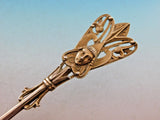 Art Silver c. 1860-1883 Coin Silver Master Nut Spoon GW Egyptian Motif Snake