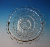 Dutch Crystal Bowl w/Sterling Silver Beaded Style Handle 10 1/14" x 7 1/2" #5535