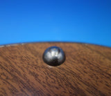 Portuguese Silverplate Plateau Round Mirrored w/4 Feet Woodgrain Back (#6861-2)