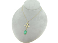 14k Yellow Gold Pendant 4.34ct Genuine Natural Chrysoprase Fancy (#J4884)