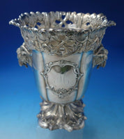 Silverplate Champagne Cooler with Liner Monogram "M" Crest and Goats (#5622)
