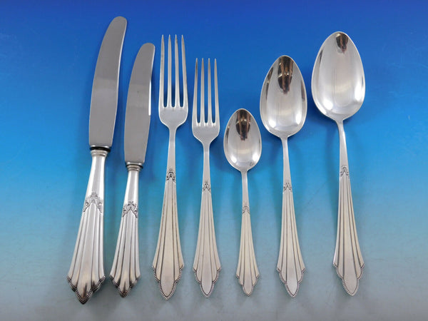 Fan by WMF German Sterling Silver Flatware Service for 8 Set 61 pieces Dinner