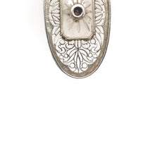 14k Gold Art Deco Genuine Natural Rock Crystal Quartz Filigree Pendant (#J6275)