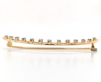 10k Crescent Brooch Pin w/ Light Blue Genuine Natural Montana Sapphires (#J6960)