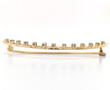 10k Crescent Brooch Pin w/ Light Blue Genuine Natural Montana Sapphires (#J6960)