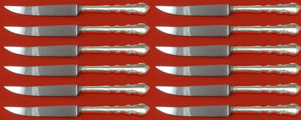 Angelique by International Sterling Silver Steak Knife Custom Set 12 pcs 8 1/2"