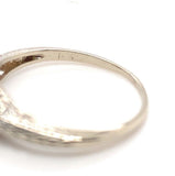 14k White Gold Art Deco .18ct Genuine Natural Diamond Filigree Ring (#J5588)