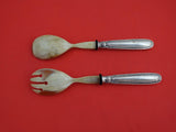 Empire by Italian .800 Silver Salad Serving Set HH w/ bone 9 1/4"