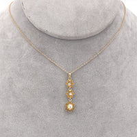 10k Yellow Gold Lavaliere Buttercup Pendant w/ Genuine Natural Diamonds (#J6427)