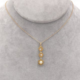 10k Yellow Gold Lavaliere Buttercup Pendant w/ Genuine Natural Diamonds (#J6427)