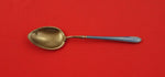 English Estate Sterling Silver Demitasse Spoon vermeil light blue enamel 3 7/8"