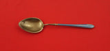 English Estate Sterling Silver Demitasse Spoon vermeil light blue enamel 3 7/8"