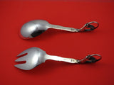 Ornamental #141 By Georg Jensen Sterling Salad Serving Set 2pc 9" Antique