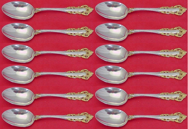Golden Medici By Gorham Sterling Silver Teaspoon Set of 12 pcs 6"