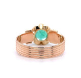 Victorian .80ct Genuine Natural Emerald 14k Rose Gold Ring Jewelry (#J5778)