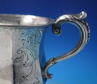 Coin Silver Child's Cup Large Hand Engraved 5 3/4" Tall x 3 3/8" (#5033)