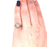 18k White Gold .05ct Diamond Ring with Synthetic Lab-Created Sapphires (#J5348)