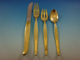 Contour by Towle Sterling Silver Flatware Service 12 Set Vermeil Gold 48 Pieces
