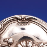 Art Nouveau Sterling Silver Glass Dresser Jar w/ Daisies 1 3/4" x 2 1/8" (#9236)