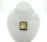 Kaufmann Intarsia Sterling Pendant with Genuine Natural Agate and Onyx (#J4371)