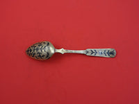 Russian Silver Dessert Spoon Moscow  1835 84=.875 vermeil Niello Enamel 6 3/4"