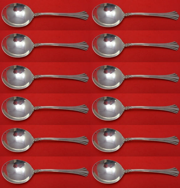 Eighteenth Century by Reed and Barton Sterling Silver Cream Soup Spoon Set 12pcs
