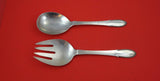 Beaded by Georg Jensen Sterling Silver Salad Serving Set 2pc FH AS 9 3/8"