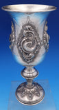 Italian Sterling Silver Goblet with Beaded & Swirl design 9 3/8" Heavy (#8371)